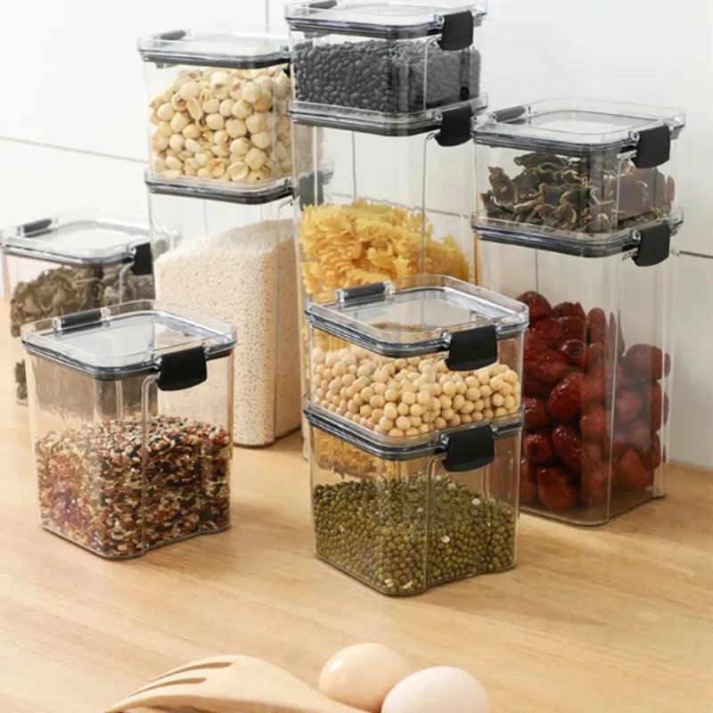 Conjunto 9 Potes de Cozinha Organizadores Matimentos Hermético - Martch