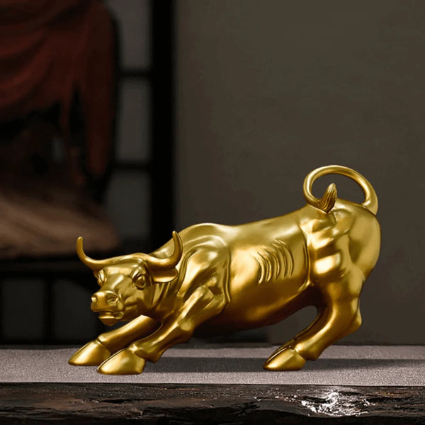 Escultura Touro de Wall Street Dourado - Martch