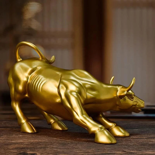 Escultura Touro de Wall Street Dourado - Martch